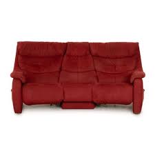 Satyr Fabric Three Seater Sofa In Red