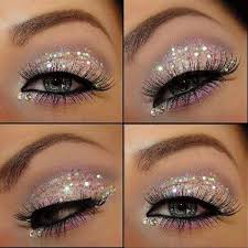 pretty glitter eye makeup idea for