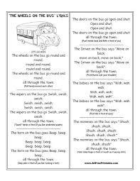 The Wheels On The Bus Lyrics Free Printable