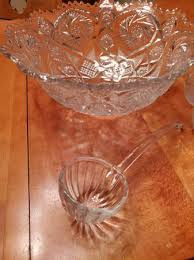 Vintage Cut Glass Punch Bowl Antiques