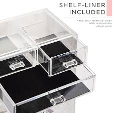 sorbus marble clear makeup organizer