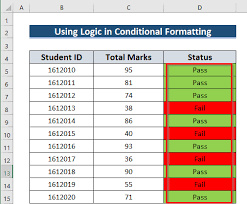 excel formula for p or fail with