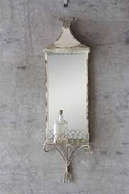 Cream Mirror With Shelf Decorative