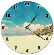 10 5 Old Beach Wallpaper Clock Living