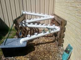 a hydroponic unit with pvc pipes