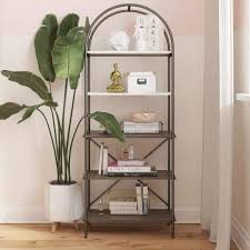 Gray Oak 5 Shelf Bookcase