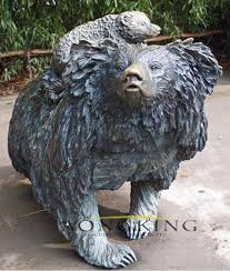 Garden Ornament Art Bronze Sloth Bear