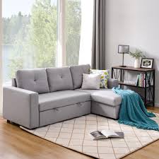 casainc sofa bed modern gray polyester
