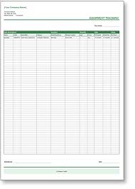 Equipment Tracking Excel Template In Green