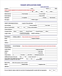 Sample Tenant Application Form 8 Examples In Word Pdf