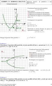 La parabola e la sua equazione la parabola eá il luogo dei punti del piano che hanno la stessa distanza da un punto fisso chiamato fuoco e da una retta fissa chiamata scriviamo l'equazione della parabola con asse parallelo all'asse y che passa per i punti a 1, à 1†, b 2, 0†, c 4, à 2†. La Parabola E Le Sue Applicazioni Problema 1 Determinare L Equazione Della Parabola Di Vertice V 2 0 E Passante Per P 0 4 Pdf Free Download