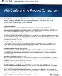 Web Conferencing Product Comparison Pdf