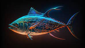 tuna fish neon ilration wallpaper