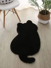 cat design fluffy rug shein