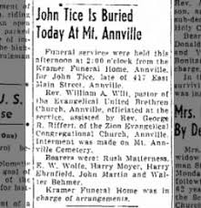 4 oct 1949 john tice funeral