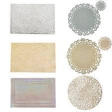 Round Rectangle Vinyl Placemats Gold