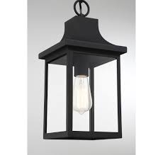 1 Light Outdoor Hanging Lantern In Black