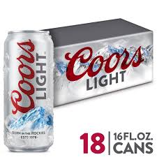 coors light 18 pk 16 oz cans 16oz