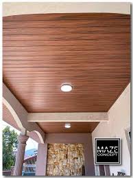 Car Porch Ceiling Wood Panel Maze Concept
