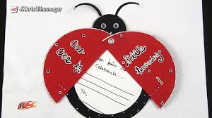 Diy Ladybug Inexpensive Birthday Invitations Card Idea How To Make Jk Arts 961