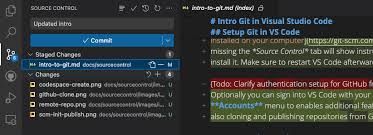 introduction to git in visual studio code