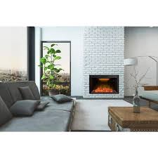 Boyel Living 43 In Classic Brick Background Led Touch Recessed Wall Electric Fireplace 400sq Ft In Black
