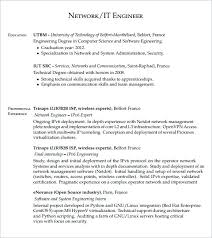 Resume Sample For Network Engineer Keralapscgov