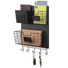 mygift 3 slot black metal wire wall