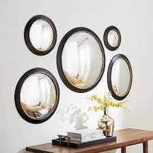 Alastair Convex Round Black Wall Mirrors
