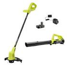 18V ONE+ Lithium-Ion Cordless 10-inch String Trimmer and Blower Kit with 2.0Ah Battery and Charger P2038 Ryobi