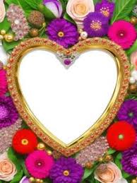 golden love heart photo frame with