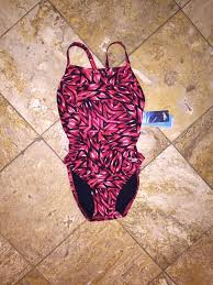 Nwt 54 Speedo Fractal Bloom Red Flyback Prolt One Piece