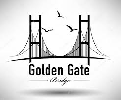 golden gate bridge vector art stock