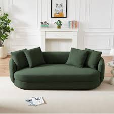 Arm Boucle Fabric Luxury Curved Sofa