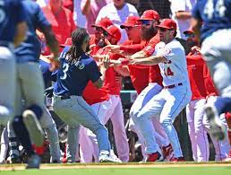 Eight ejected in bench-clearing brawl ...
