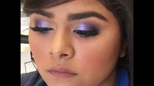 makeup purple glam look you