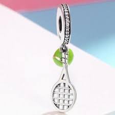 Tennis ball rhinestone charm bracelet green quality fast. Sterling Silver Cz Dangling Tennis Ball Racket Charm 100sterling