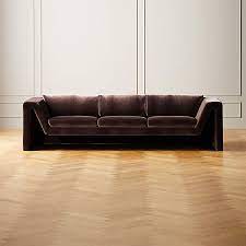perimeter grey faux mohair sofa