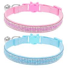 If you use flea collars you can opt for a breakaway cat collar that has this feature versus having your cat wear two separate collars. Ofpuppy Breakaway Cat Collars With Bell 2 Pcs Adjustable Safe Pet Collar Velvet Kitty Collar With Bling Rhinestone Buy Online In Dominica At Dominica Desertcart Com Productid 129945351