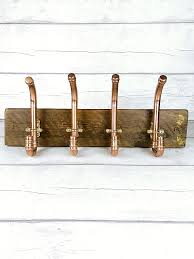 Bena Rustic Wood And Copper Four Hook
