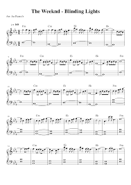 Минусовка и текст песни blinding lights (the weeknd). The Weeknd Blinding Lights Sheet Music For Piano Solo Musescore Com