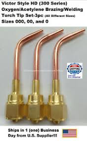 Details About Victor Type Hd 300 Series Oxy Acet Brazing Welding Torch Tip Set 000 00 0 3pc