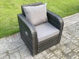 reclining curved rattan garden chair