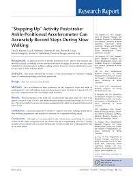 Conclusion should only sum up arguments you have made so far. Pdf Stepping Up Activity Poststroke Ankle Positioned Accelerometer Can Accurately Record Steps During Slow Walking