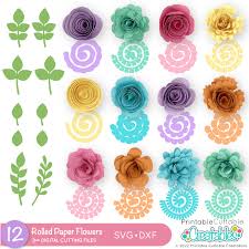 rolled paper flower svg templates for