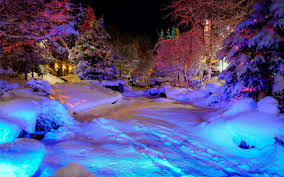 Whistler Village Christmas winter trees garlands psychedelic wallpaper |  2560x1600 | 291400 | WallpaperUP
