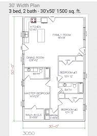30x50 Floor Plan Barn Homes Floor