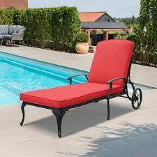 Aluminium Outdoor Lounge Chair With Red