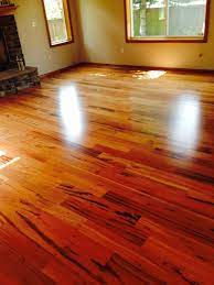 beautiful tigerwood flooring installed