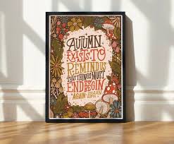 Art Print Autumn Quote Hand Lettered